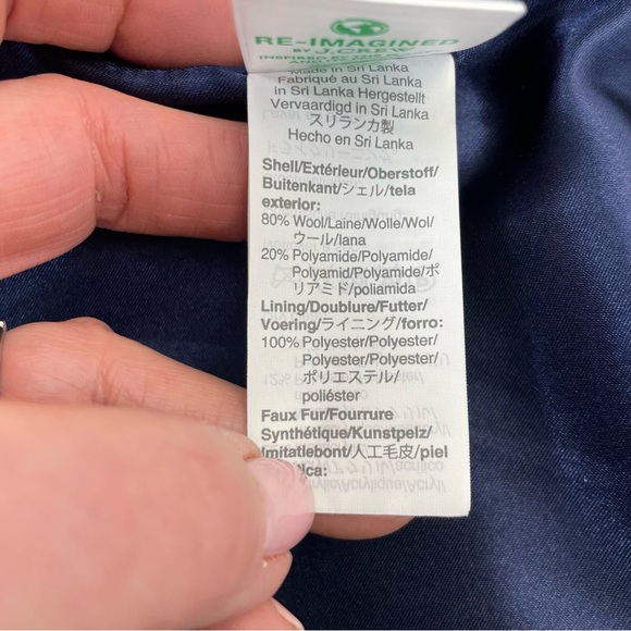 NWT J. Crew Italian Stadium Cloth Coat 6 Black - Picture 13 of 15